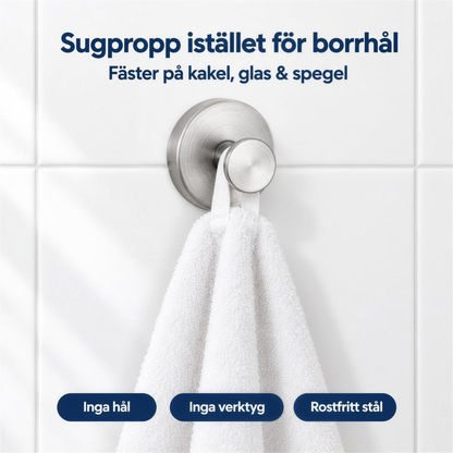 Sugpropp istället för borrhål: inga hål, inga verktyg, rostfritt stål